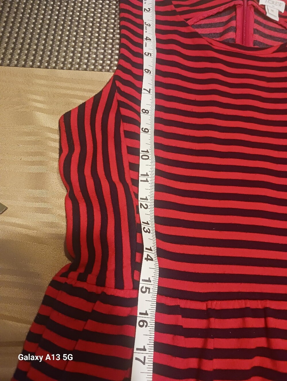 JCrew Redand Navy Strip Pocket Dress - Picture 6 of 8